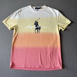 Polo Ralph Lauren Ombre Big Pony Script Logo Dip Dyed Classic Fit T-Shirt Small